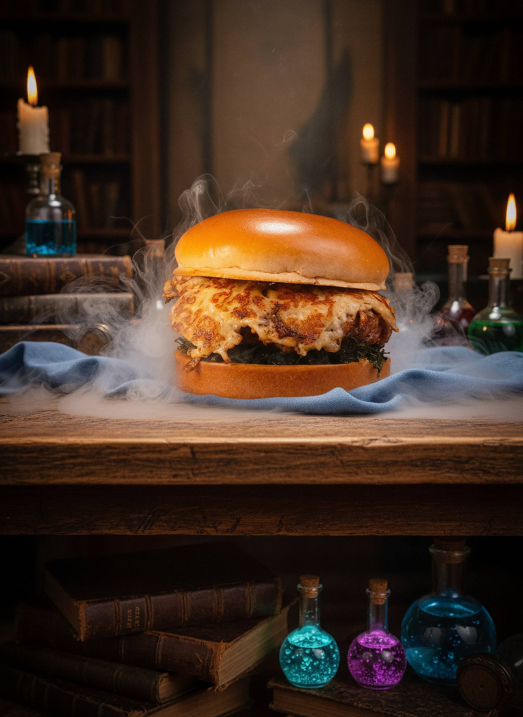 Hambúrguer Mágico com Queijo Derretido